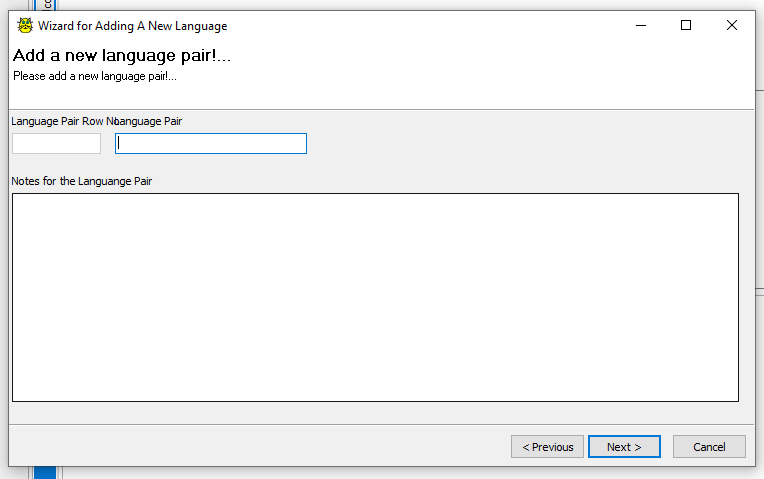 You may manage your language pairs at Language Pairs tab or add Language Pairs using Add Language Pair wizard...